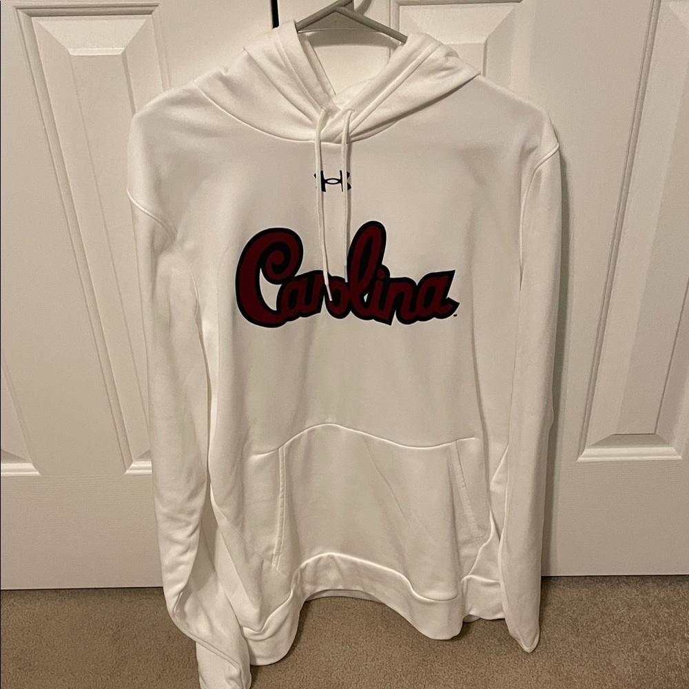Under Armour Men's White SC Gamecocks Script Carolina Hoodie Large (Like New)